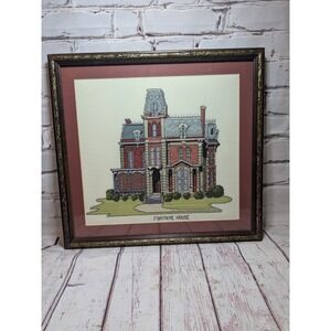 Cross Stitch Picture Completed & Framed Fontaine House Memphis, TN‎
